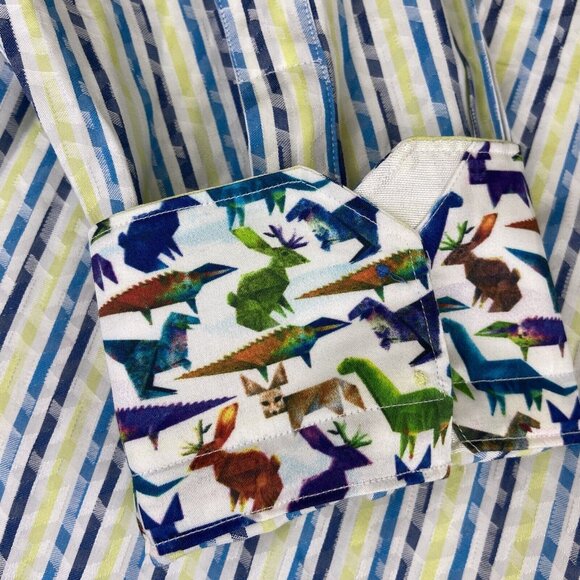 Robert Graham Shirt Men's Large Striped Button Long Sleeve Dinosaur‎ Flip Cuff - Picture 2 of 16
